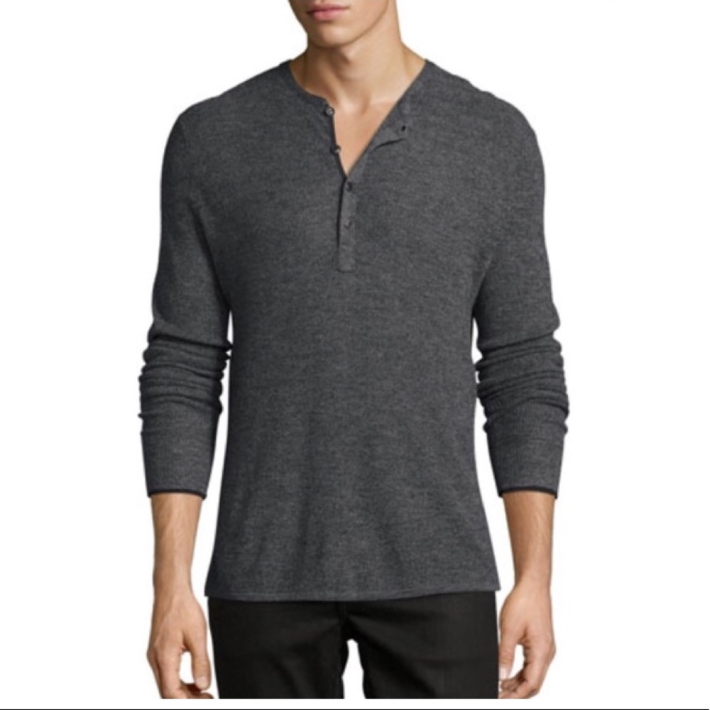 rag & bone Dark Gray Henley Sweater